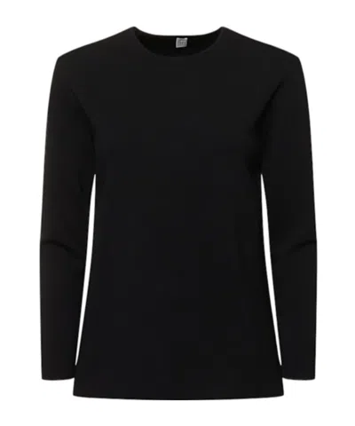 Totême Crew Neck Sweater In Black