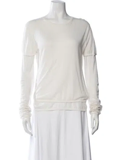 Pre-owned Totême Crew Neck Sweater In White