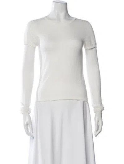 Pre-owned Totême Crew Neck Sweater In White