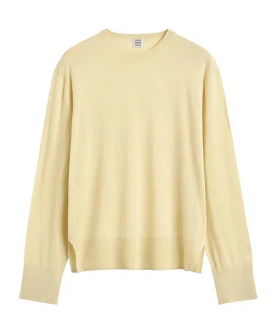 Totême Crew Neck Sweater In Yellow