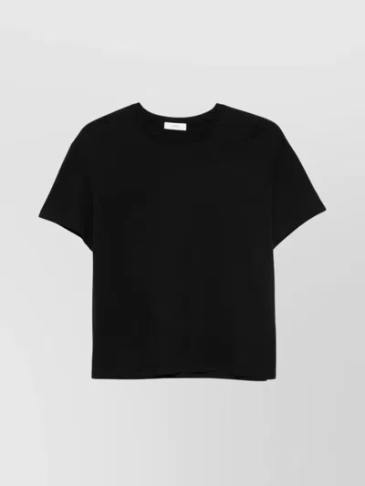 Totême Crew Neck T-shirt With Short Sleeves And Straight Hem In Black