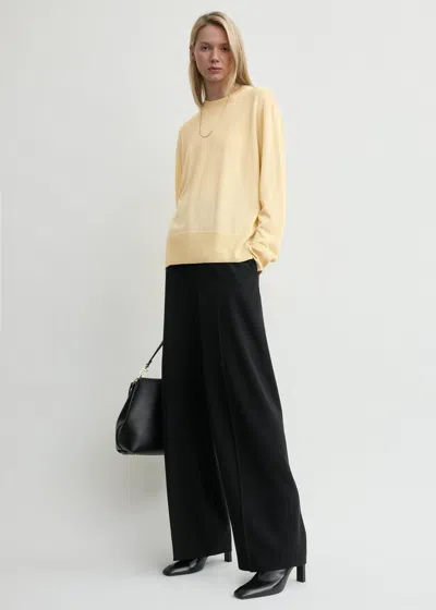 Totême Crew-neck Wool Silk Knit Champagne In Neutral