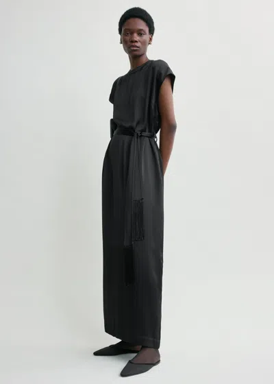 Totême Crew Satin Dress Black