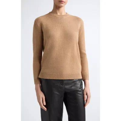 Totême Toteme Crewneck Came Hair Sweater In Nude