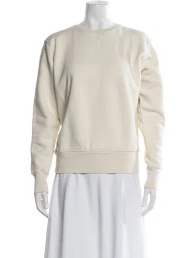 Pre-owned Totême Crew-neck Cotton Sweatshirt Crew Neck Sweatshirt In White