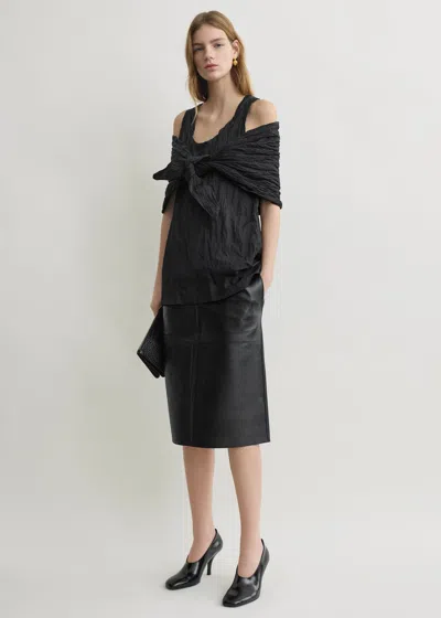 Totême Crinkled Cotton Tank Black