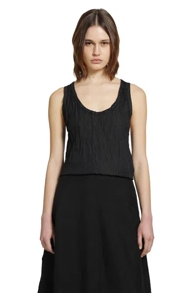 Totême Crinkled Cotton Tank Top In Black