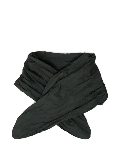 Totême Crinkled Draped Scarf In Green