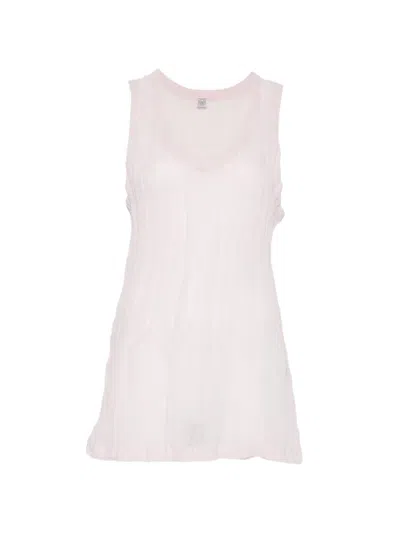 Totême Crinkled Gauze Tank Top In Neutral