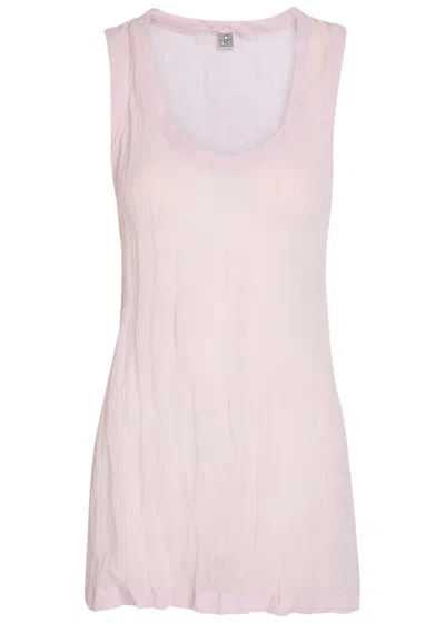 Totême Toteme Crinkled Gauze Tank Top In Pink