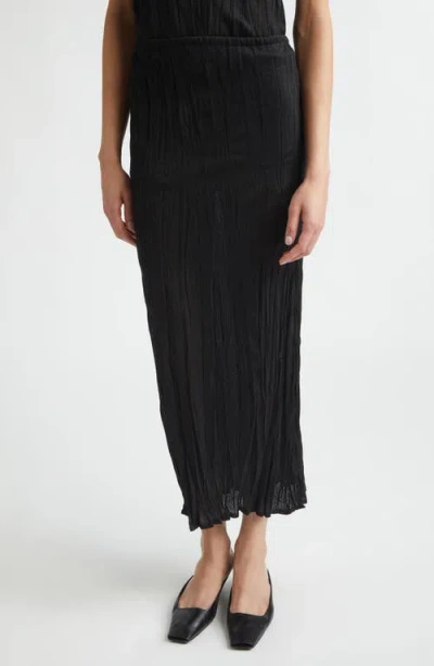 Totême Toteme Crinkled Knit Skirt In Black