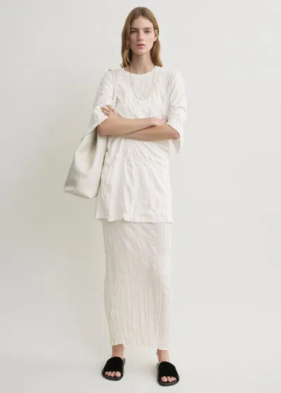 Totême Crinkled Knit Skirt White