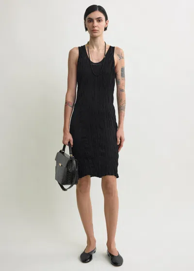 Totême Crinkled Knit Tank Dress Black