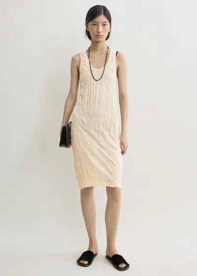 Totême Crinkled Knit Tank Dress Pale Apricot In Neutral