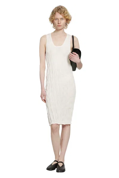 Totême White Crinkled Viscose Blend Knit Tank Top