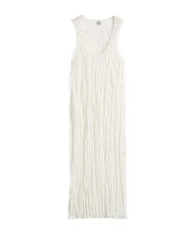 Totême Crinkled Knit Tank Dress White