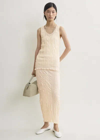 Totême Crinkled Knit Tank Pale Apricot In Neutral