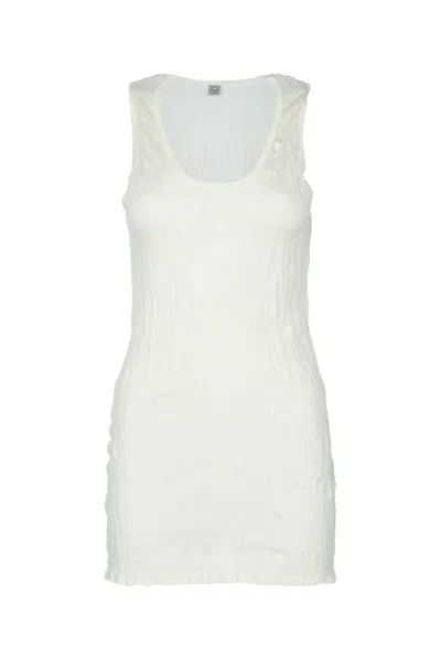 Totême Toteme Crinkled Knit Tank In White