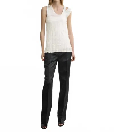 Totême Crinkled Knit Tank Top In White