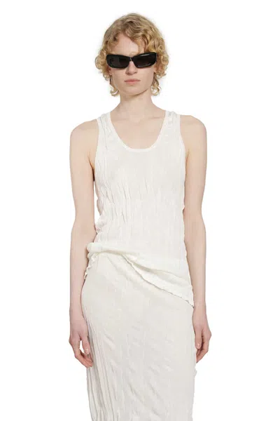 Totême Crinkled Knit Tank In White