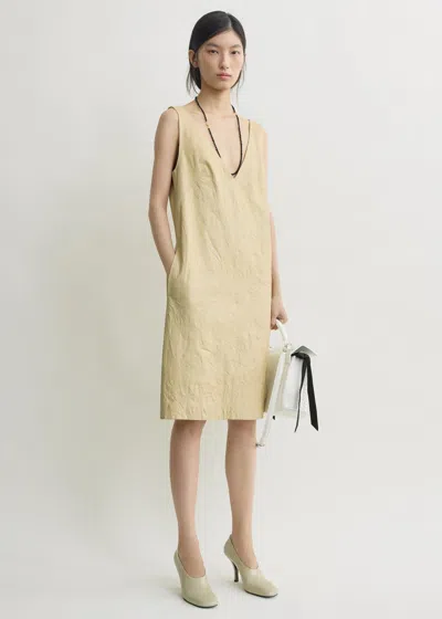 Totême Crinkled Leather Dress Champagne In Gold