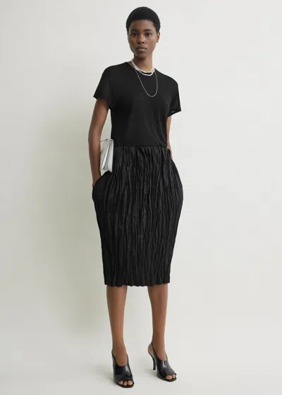 Totême Toteme Black Crinkled Linen Skirt