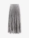 Totême Plissé-organic Cotton-blend Maxi Skirt In Gray
