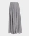 Totême Toteme Semisheer Plissé Maxi Skirt In Gray