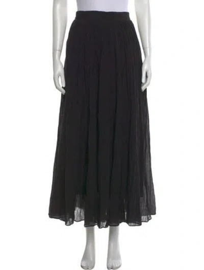 Pre-owned Totême Crinkled Plisse Midi Length Skirt In Black