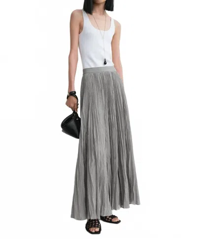 TOTÊME CRINKLED PLISSE SKIRT IN PALE GREY