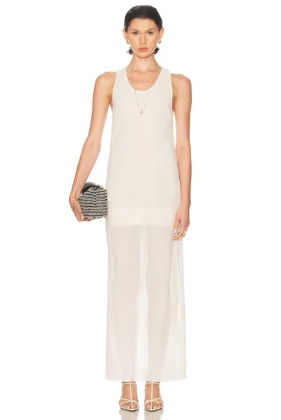 パーティードレス Toteme Crinkled cotton blend scoop long dress Totême Crinkled Cotton Blend Scoop Long Dress In White