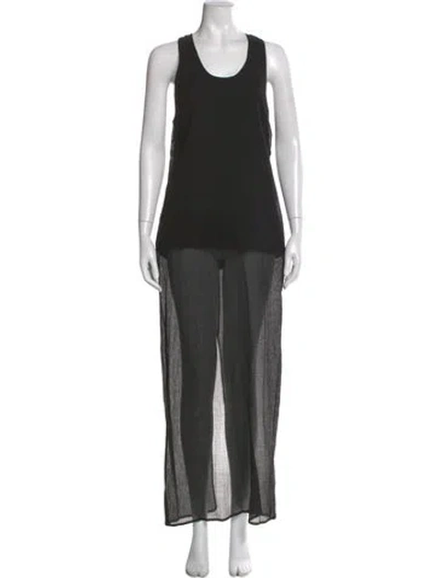 Pre-owned Totême Crinkled Scoop Long Dress In Black