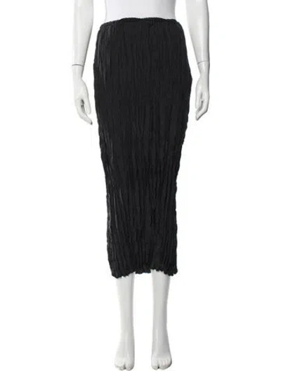 Pre-owned Totême Crinkled Silk Midi Skirt Long Skirt In Black