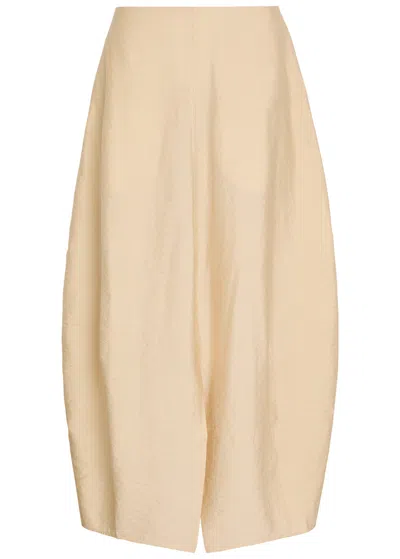 Totême Toteme Crinkled Silk-blend Maxi Skirt In Gray