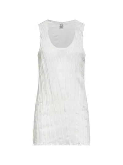 Totême Toteme Crinkled Viscose Tank Top In Animal Print