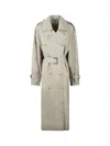 Totême Clay Crisp Cotton Blend Double-breasted Trench Coat
