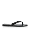 Totême Croc-effect Leather Flip Flop Sandals In Black