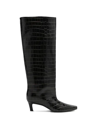 Totême Croc-embossed Knee-high Boots In Multi