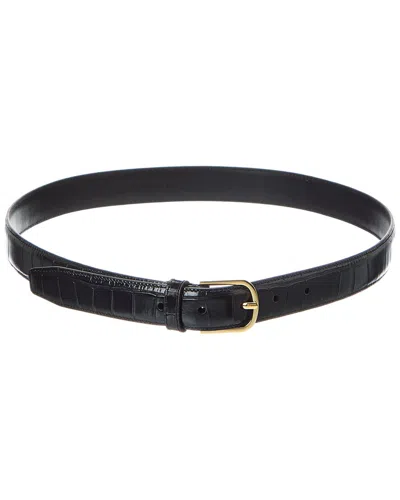 Totême Toteme Croc-embossed Leather Belt In Black
