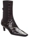 Totême Toteme Women The Mid Heel Boot Leather Boots With Croco Effect In Multi