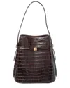 Totême Toteme Belted Crocodile-effect Leather Bucket Bag In Brown