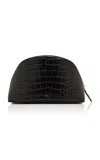 Totême Croc-embossed Leather Pouch In Brown
