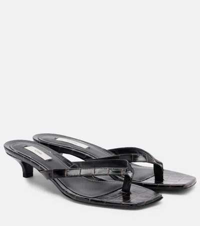 Totême Croc-effect Leather Thong Sandals In Multi