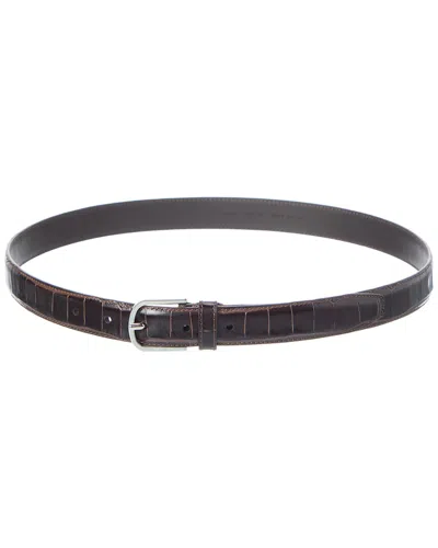 Totême Toteme Croc-embossed Leather Belt In Yellow