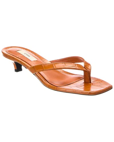 Totême Toteme Croc-embossed Sandal In Brown