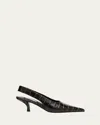 Totême Toteme Women Leather Decolletã© Slingback With Croco Effect