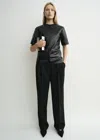 Totême Croco-embossed Tee Dark Brown In Brown