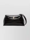 Totême Crocodile Effect Leather Top Handle Clutch