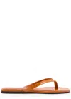 Totême Toteme Crocodile-effect Leather Flip Flops In Orange