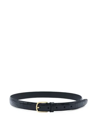 Totême Crocodile-embossed Leather Belt In Blue
